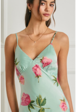 Dress Forum Rosalie Satin Maxi Dress in Rosemint Print