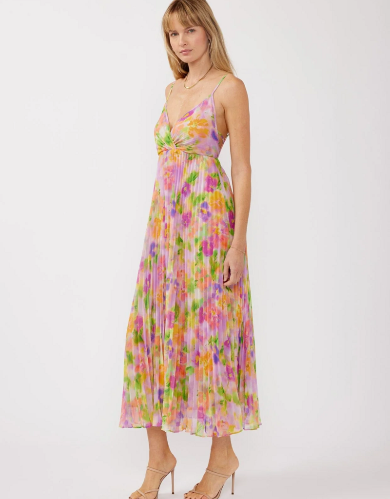 LoveStitch Mystic Bloom Pleated Maxi Dress