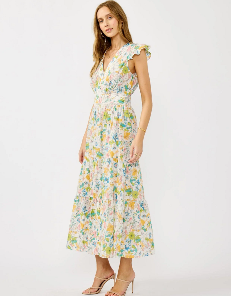 LoveStitch Morning Meadow 100% Cotton Maxi Dress in Mixed Floral