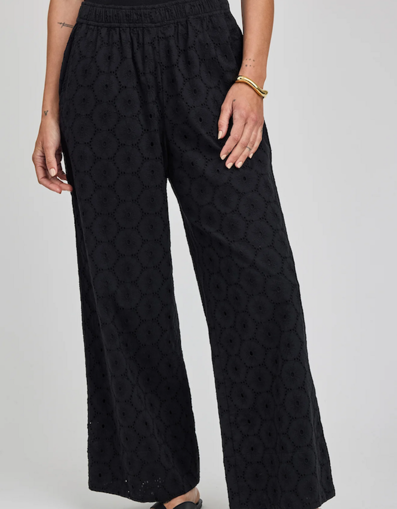Gentle Fawn Martina 100% Cotton Eyelet Pant in Black