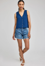 Gentle Fawn Breanna 100% Cotton Gauze Button Tank Top in Marine Blue