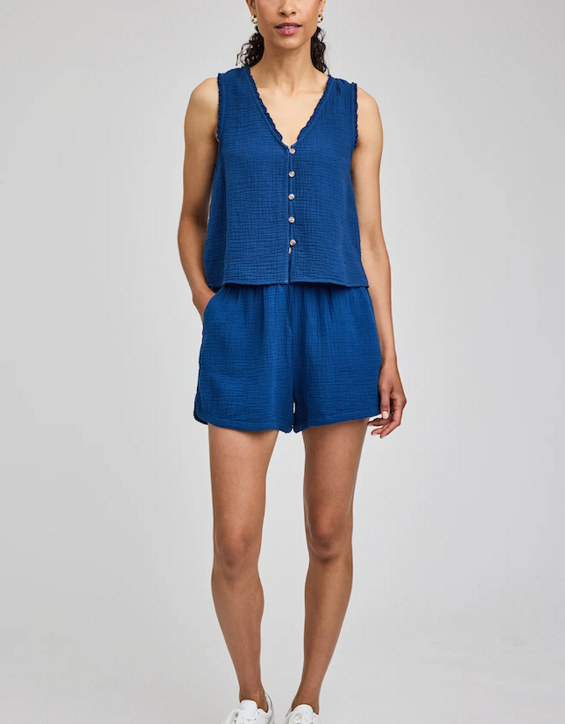 Gentle Fawn Valeria 100% Cotton Gauze Short in Marine Blue