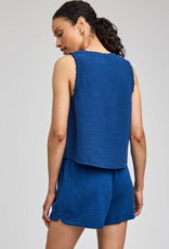 Gentle Fawn Valeria 100% Cotton Gauze Short in Marine Blue