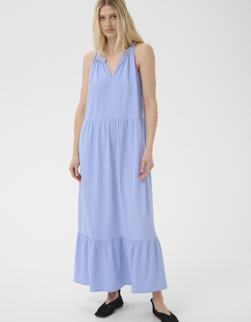 Part Two Theona High Neck Tiered Maxi Dress in Brunerra Blue