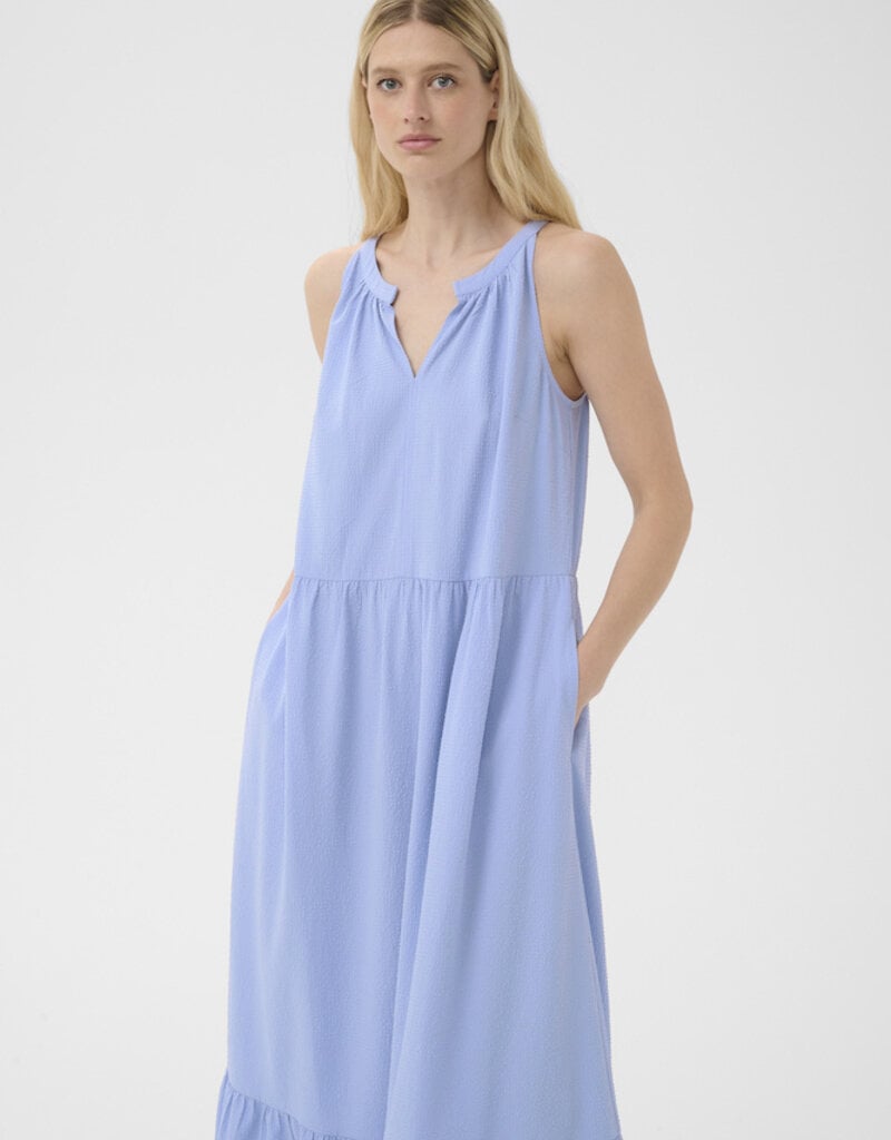 Part Two Theona High Neck Tiered Maxi Dress in Brunerra Blue