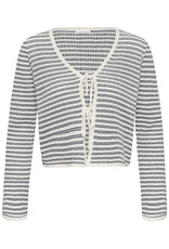 Part Two Rosefina 100% Organic Cotton Tie Cardigan in After Midnight Stripe
