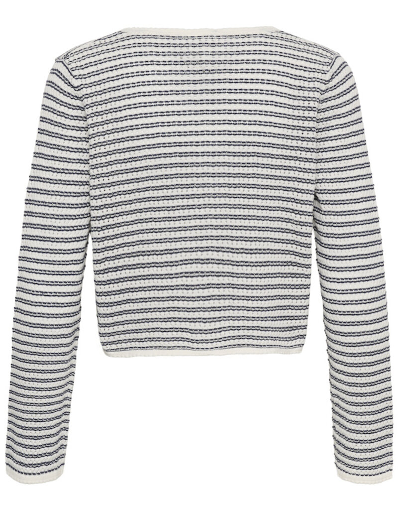 Part Two Rosefina 100% Organic Cotton Tie Cardigan in After Midnight Stripe