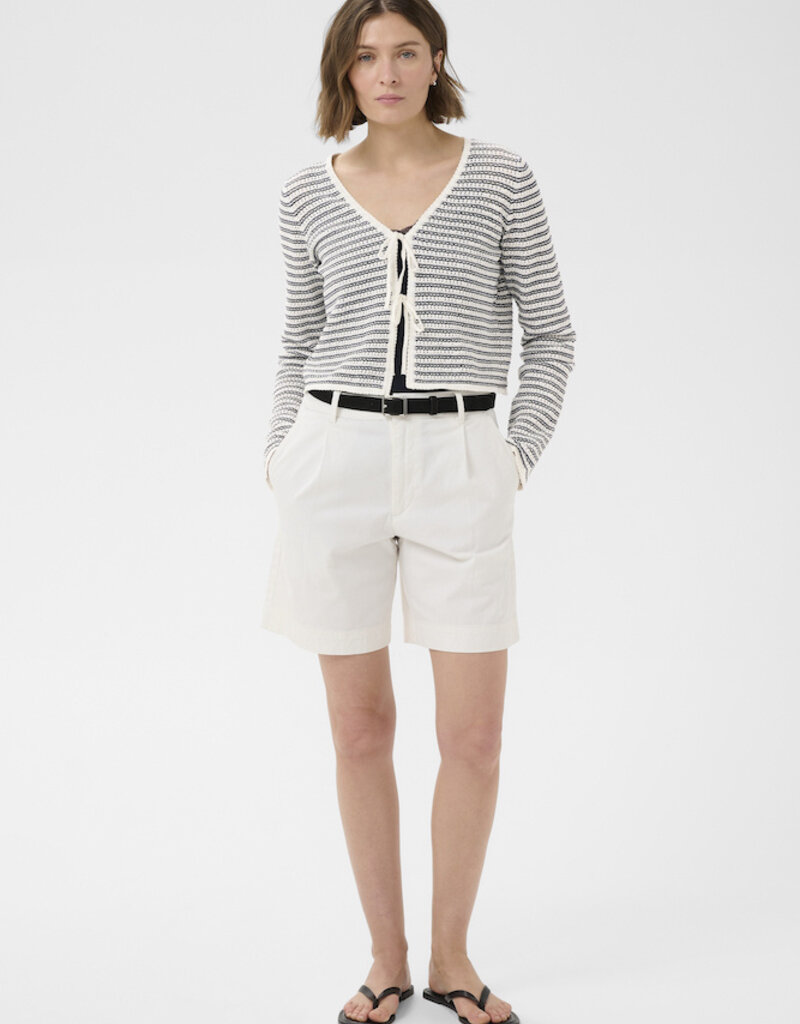 Part Two Rosefina 100% Organic Cotton Tie Cardigan in After Midnight Stripe