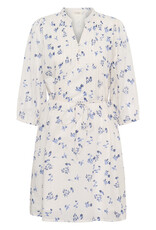 Part Two Brynja 100% Organic Cotton 3/4 Sleeve Dress in Blue Bouquet Print