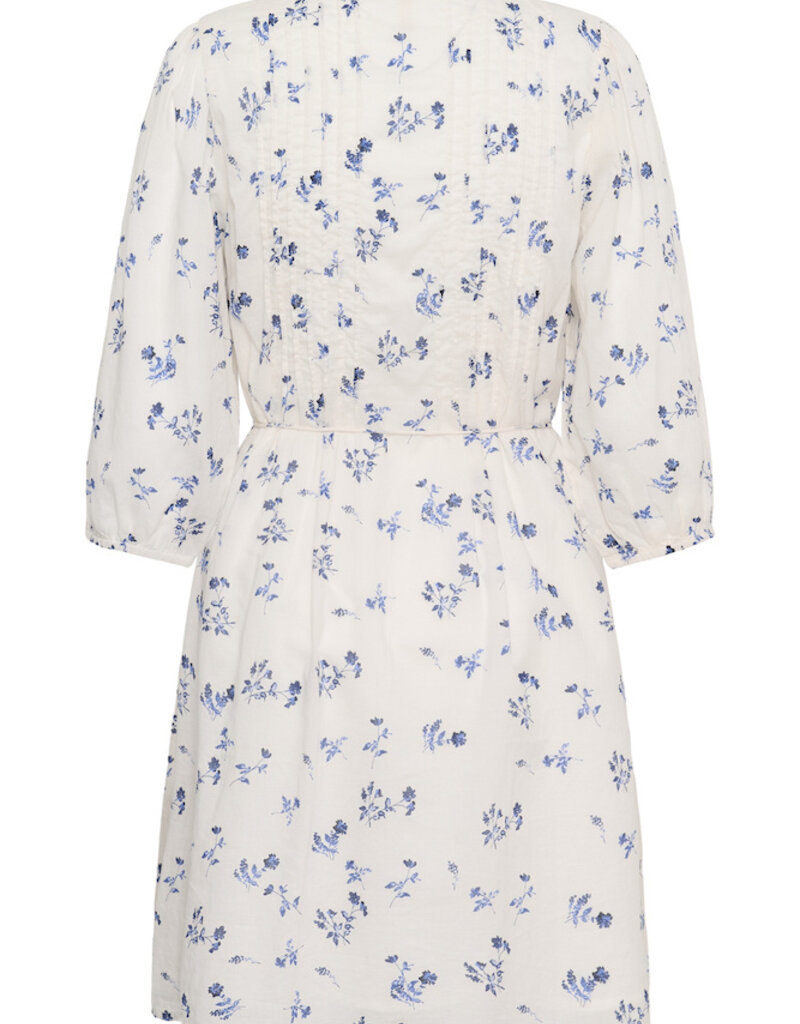 Part Two Brynja 100% Organic Cotton 3/4 Sleeve Dress in Blue Bouquet Print