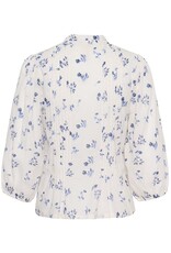 Part Two Brith 100% Organic Cotton Pintuck Detail Blouse in Blue Bouquet Print