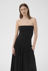 Part Two Balina Strapless Cotton Blend Drop Waist Dress in Black