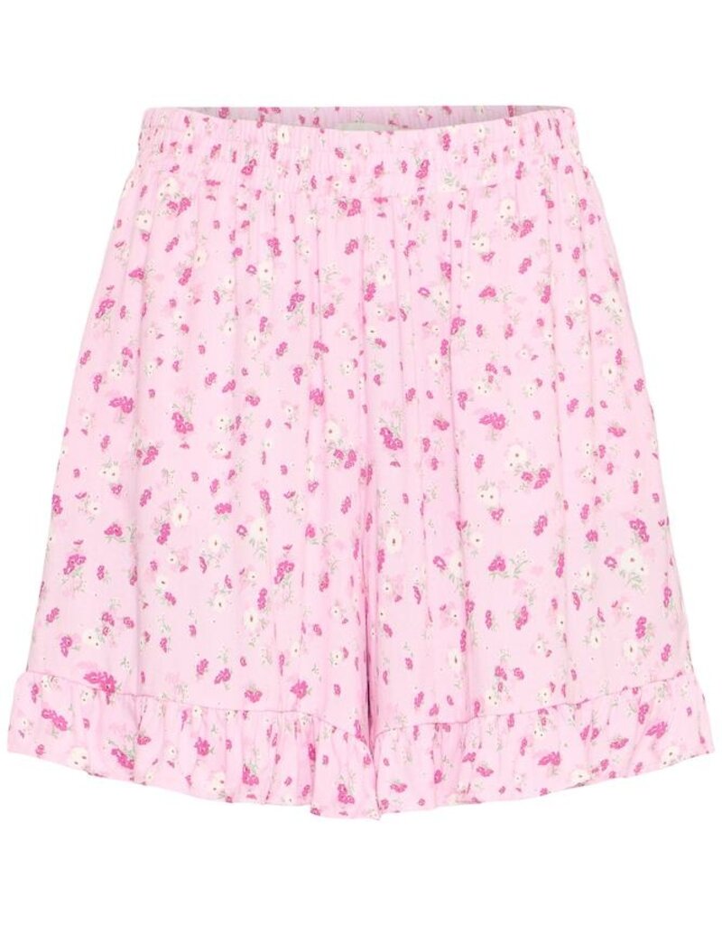 ICHI Vera Printed Shorts in Pink Lady Floral
