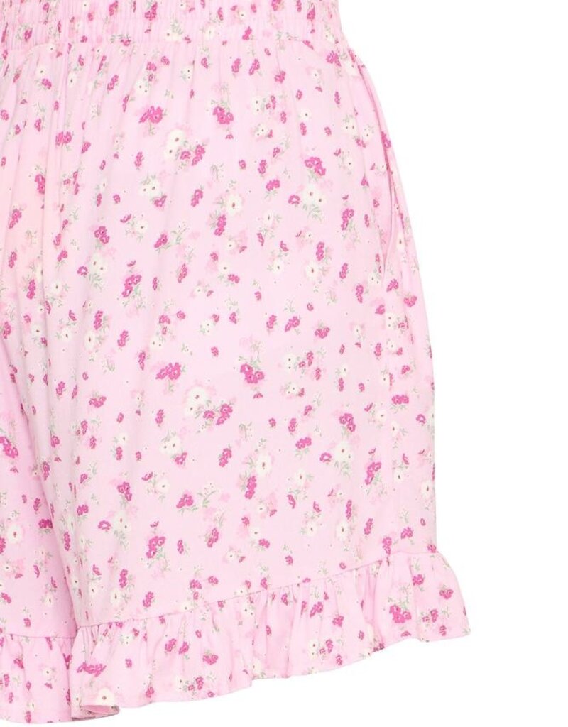 ICHI Vera Printed Shorts in Pink Lady Floral