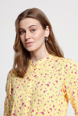 ICHI Vera Printed 1/2 Sleeve Shirt in Mellow Yellow Floral