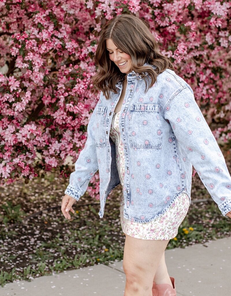 Kaffe Babena Long Sleeve Embroidered Denim Jacket