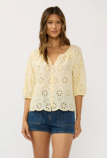 LoveStitch Nina 100% Cotton Eyelet Top in Yellow (FINAL SALE)