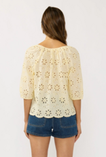LoveStitch Nina 100% Cotton Eyelet Top in Yellow (FINAL SALE)