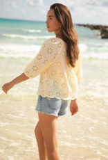 LoveStitch Nina 100% Cotton Eyelet Top in Yellow (FINAL SALE)