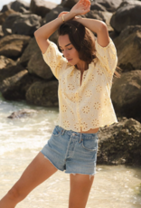 LoveStitch Nina 100% Cotton Eyelet Top in Yellow (FINAL SALE)