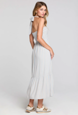 Saltwater Luxe Maesyn Convertible Tie Midi Dress in Blue Stripe