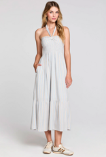 Saltwater Luxe Maesyn Convertible Tie Midi Dress in Blue Stripe