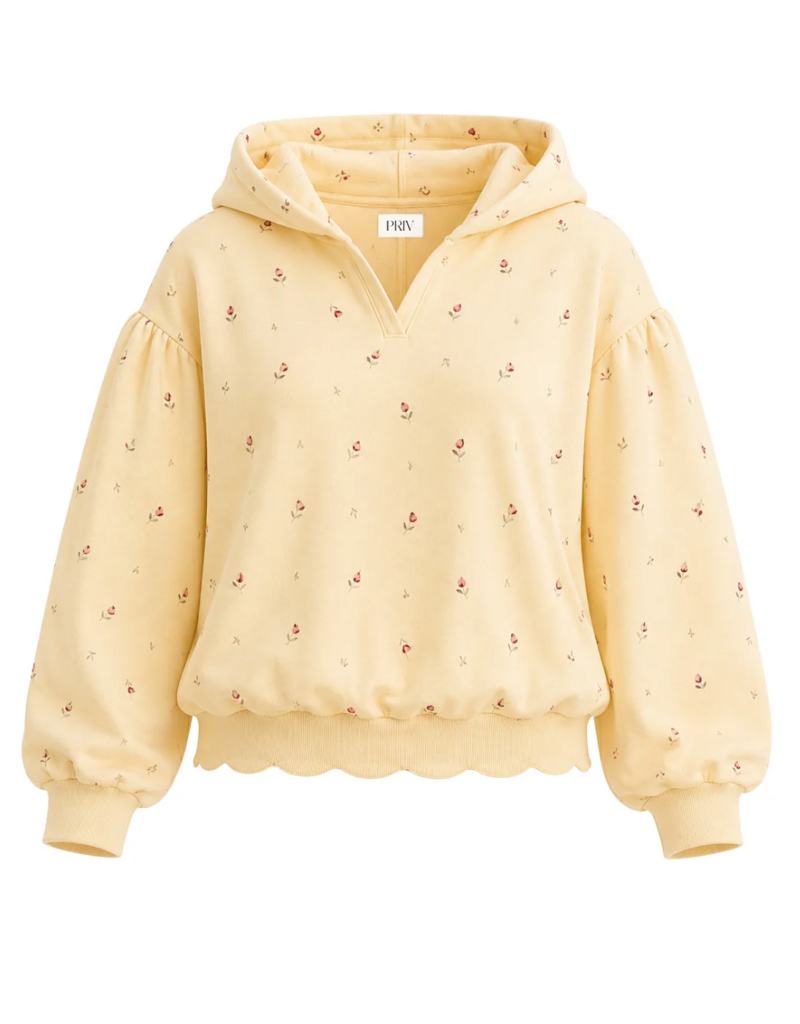 Privilege Noemie Hoodie in Tulip Print