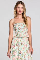 Saltwater Luxe Rileigh Shirred Tank in Capri Blue Floral