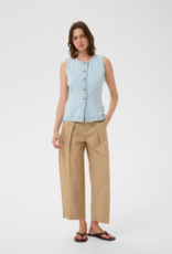 InWear Elly 100% Cotton Denim Waistcoat in Bleached Blue