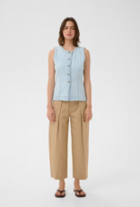 InWear Elly 100% Cotton Denim Waistcoat in Bleached Blue