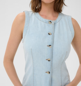 InWear Elly Cotton Denim Vest in Bleached Blue