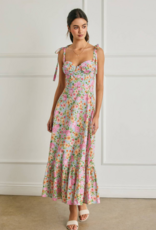 Dress Forum Summer Song Cotton Blend Tie Shoulder Bustier Midi Dress