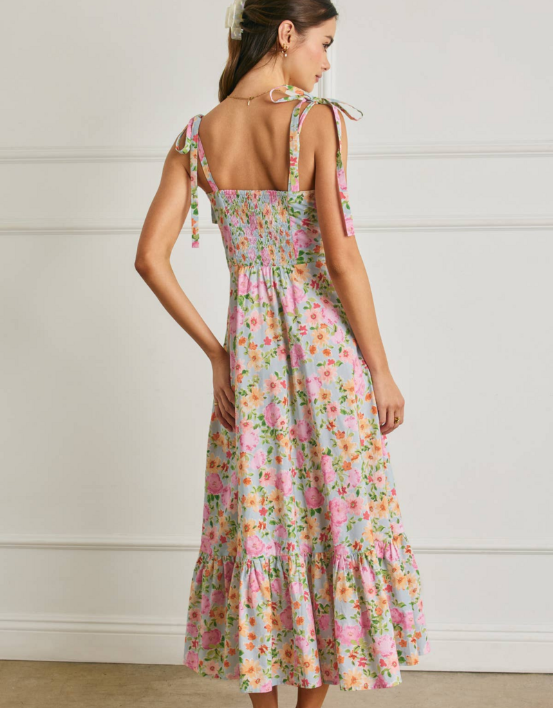 Dress Forum Summer Song Cotton Blend Tie Shoulder Bustier Midi Dress