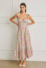 Dress Forum Summer Song Cotton Blend Tie Shoulder Bustier Midi Dress