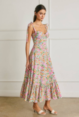 Dress Forum Summer Song Cotton Blend Tie Shoulder Bustier Midi Dress