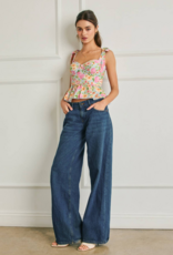 Dress Forum Summer Song Cotton Blend Tie Shoulder Bustier Top