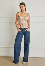 Dress Forum Summer Song Cotton Blend Tie Shoulder Bustier Top