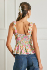 Dress Forum Summer Song Cotton Blend Tie Shoulder Bustier Top