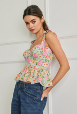 Dress Forum Summer Song Cotton Blend Tie Shoulder Bustier Top