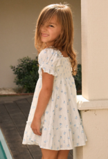 Saltwater Luxe Kids Allima Mini Dress in White w/ Blue Floral