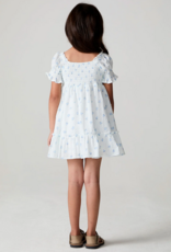 Saltwater Luxe Kids Allima Mini Dress in White w/ Blue Floral