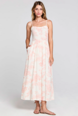 Saltwater Luxe Laken Midi Dress with Shirred Bodice in Camella Floral