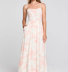 Saltwater Luxe Laken Midi Dress with Shirred Bodice in Camella Floral