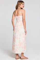Saltwater Luxe Laken Midi Dress with Shirred Bodice in Camella Floral