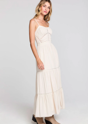Saltwater Luxe Kenzlie Lace Cutout Maxi Dress in Salt