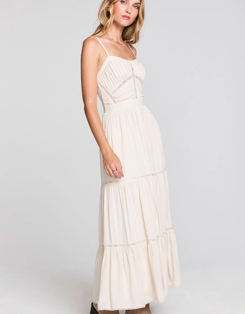 Saltwater Luxe Kenzlie Lace Cutout Maxi Dress in Salt
