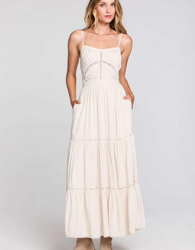 Saltwater Luxe Kenzlie Lace Cutout Maxi Dress in Salt