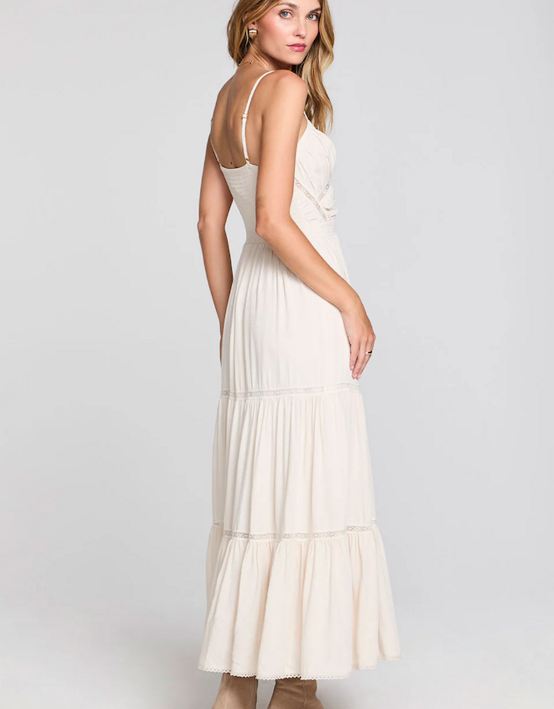 Saltwater Luxe Kenzlie Lace Cutout Maxi Dress in Salt
