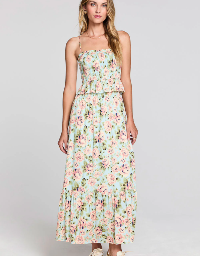 Saltwater Luxe Avalee Midi Skirt in Capri Blue Floral