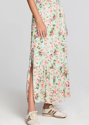 Saltwater Luxe Avalee Midi Skirt in Capri Blue Floral